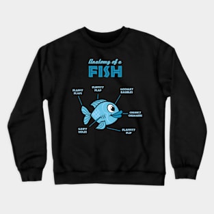 Anatomy of a fish - Funny fish tee Crewneck Sweatshirt